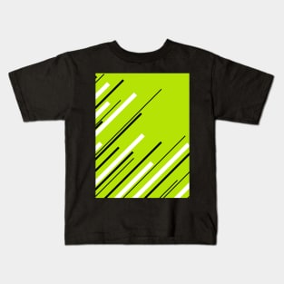 Diagonals - Lime Green Kids T-Shirt